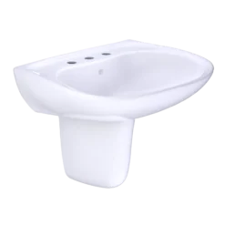 TOTO Prominence Oval Wall-Mount Bathroom Sink with CEFIONTECT and Shroud for 8 Inch Center Faucets, Cotton White, Vitreous China, LHT242.8G#01