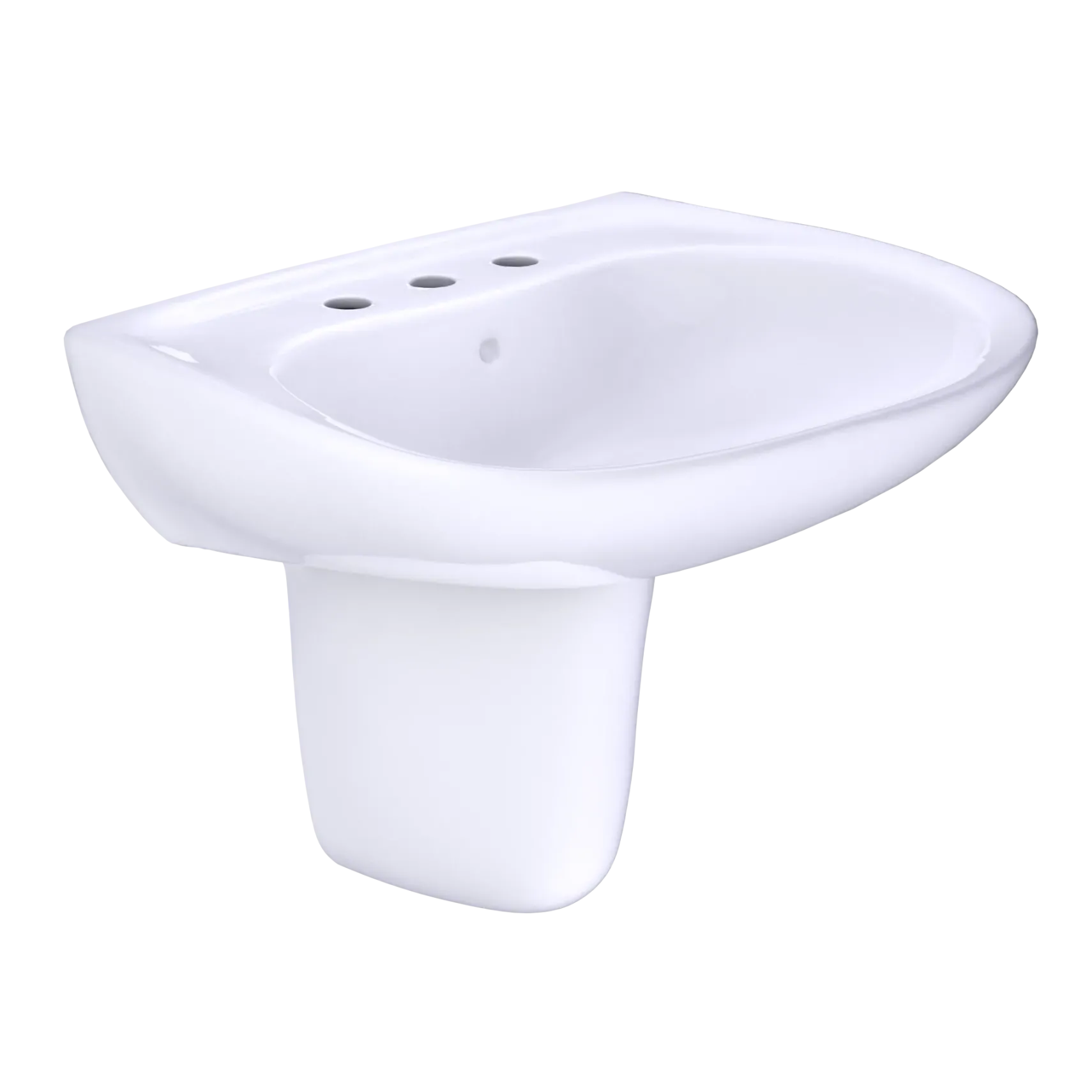 TOTO Prominence Oval Wall-Mount Bathroom Sink with CEFIONTECT and Shroud for 8 Inch Center Faucets, Cotton White, Vitreous China, LHT242.8G#01