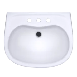 TOTO Prominence Oval Wall-Mount Bathroom Sink with CEFIONTECT and Shroud for 8 Inch Center Faucets, Cotton White, Vitreous China, LHT242.8G#01