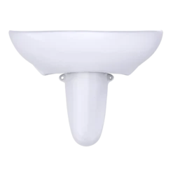 TOTO Prominence Oval Wall-Mount Bathroom Sink with CEFIONTECT and Shroud for 4 Inch Center Faucets, Cotton White, Vitreous China, LHT242.4G#01