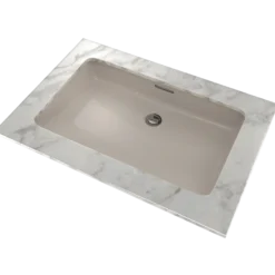 TOTO Rectangular Undermount Bathroom Sink with CEFIONTECT, Bone, Vitreous China, LT191G#03