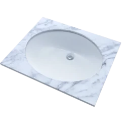 TOTO Rendezvous Oval Undermount Bathroom Sink with CEFIONTECT, Cotton White, Vitreous China, LT579G#01