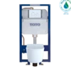 TOTO RP Wall-Hung D-Shape Toilet and DuoFit In-Wall 1.28 and 0.9 GPF Dual-Flush Tank System with Copper Supply, White Matte, Vitreous China|Steel|Plastic, CWT447247CMFG#WH