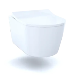 TOTO RP Wall-Hung D-Shape Toilet and DuoFit In-Wall 1.28 and 0.9 GPF Dual-Flush Tank System with Copper Supply, White Matte, Vitreous China|Steel|Plastic, CWT447247CMFG#WH