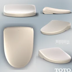 TOTO S7 WASHLET Electronic Bidet Toilet Seat with EWATER+ Bowl and Wand Cleaning, Contemporary Lid, Elongated, Sedona Beige, Plastic, SW4726#12