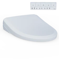 TOTO S7 WASHLET+ Electronic Bidet Toilet Seat with EWATER+ Bowl and Wand Cleaning and Classic Lid, Elongated, Cotton White, Plastic, SW4724AT40#01