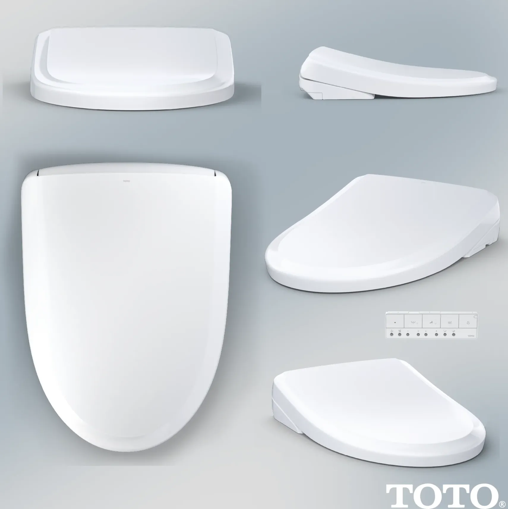 TOTO S7 WASHLET+ Electronic Bidet Toilet Seat with EWATER+ Bowl and Wand Cleaning and Classic Lid, Elongated, Cotton White, Plastic, SW4724AT40#01