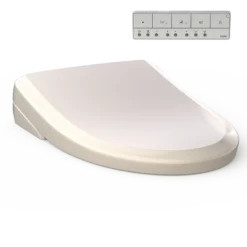 TOTO S7 WASHLET Electronic Bidet Toilet Seat with EWATER+ Bowl and Wand Cleaning, Classic Lid, Elongated, Sedona Beige, Plastic, SW4724#12