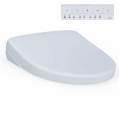 TOTO S7 WASHLET+ Electronic Bidet Toilet Seat with EWATER+ Bowl and Wand Cleaning and Contemporary Lid, Elongated, Cotton White, Plastic, SW4726AT40#01