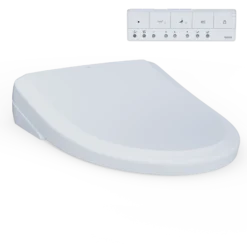 TOTO S7A WASHLET+ Electronic Bidet Toilet Seat, EWATER+ Bowl and Wand Cleaning, Auto Open and Close Classic Lid, Elongated, Cotton White, Plastic, SW4734AT40#01
