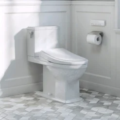 TOTO S7A WASHLET+ Electronic Bidet Toilet Seat, EWATER+ Bowl and Wand Cleaning, Auto Open and Close Classic Lid, Elongated, Cotton White, Plastic, SW4734AT40#01