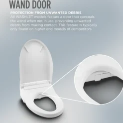 TOTO S7A WASHLET+ Elongated Electronic Bidet Toilet Seat with EWATER+®, Auto Open & Close Lid, Cotton White, SW4736AT40#01