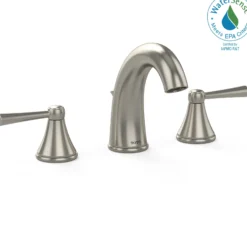 TOTO Silas Two Handle Widespread 1.5 GPM Bathroom Sink Faucet, Brushed Nickel, Brass, TL210DD#BN