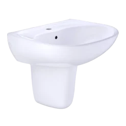 TOTO Supreme Oval Wall-Mount Bathroom Sink with CeFiONtect and Shroud for Single Hole Faucets, Cotton White, Vitreous China, LHT241G#01