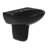 TOTO Supreme Oval Wall-Mount Bathroom Sink and Shroud for 8 Inch Center Faucets, Ebony, Vitreous China, LHT241.8#51