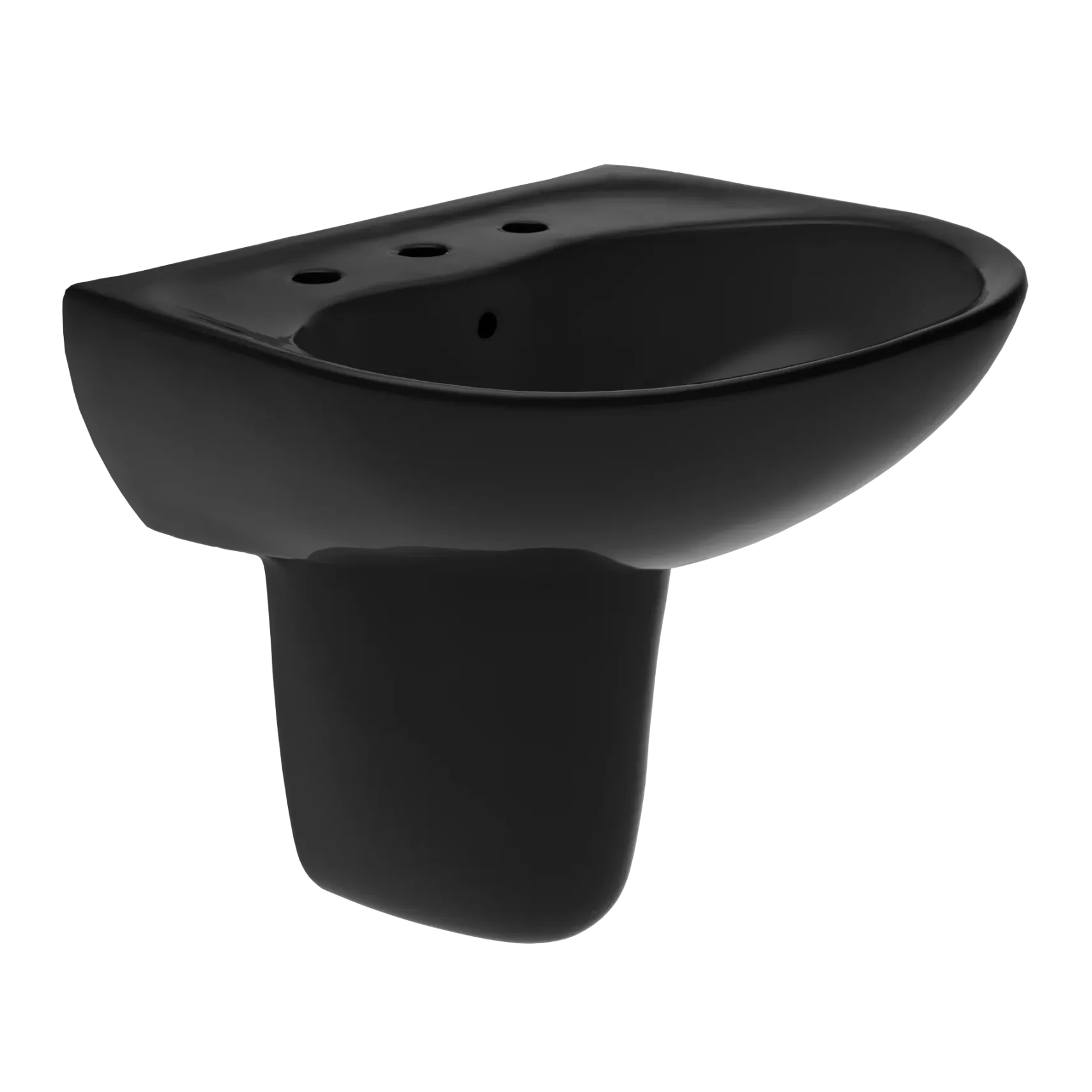 TOTO Supreme Oval Wall-Mount Bathroom Sink and Shroud for 8 Inch Center Faucets, Ebony, Vitreous China, LHT241.8#51