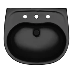 TOTO Supreme Oval Wall-Mount Bathroom Sink and Shroud for 8 Inch Center Faucets, Ebony, Vitreous China, LHT241.8#51