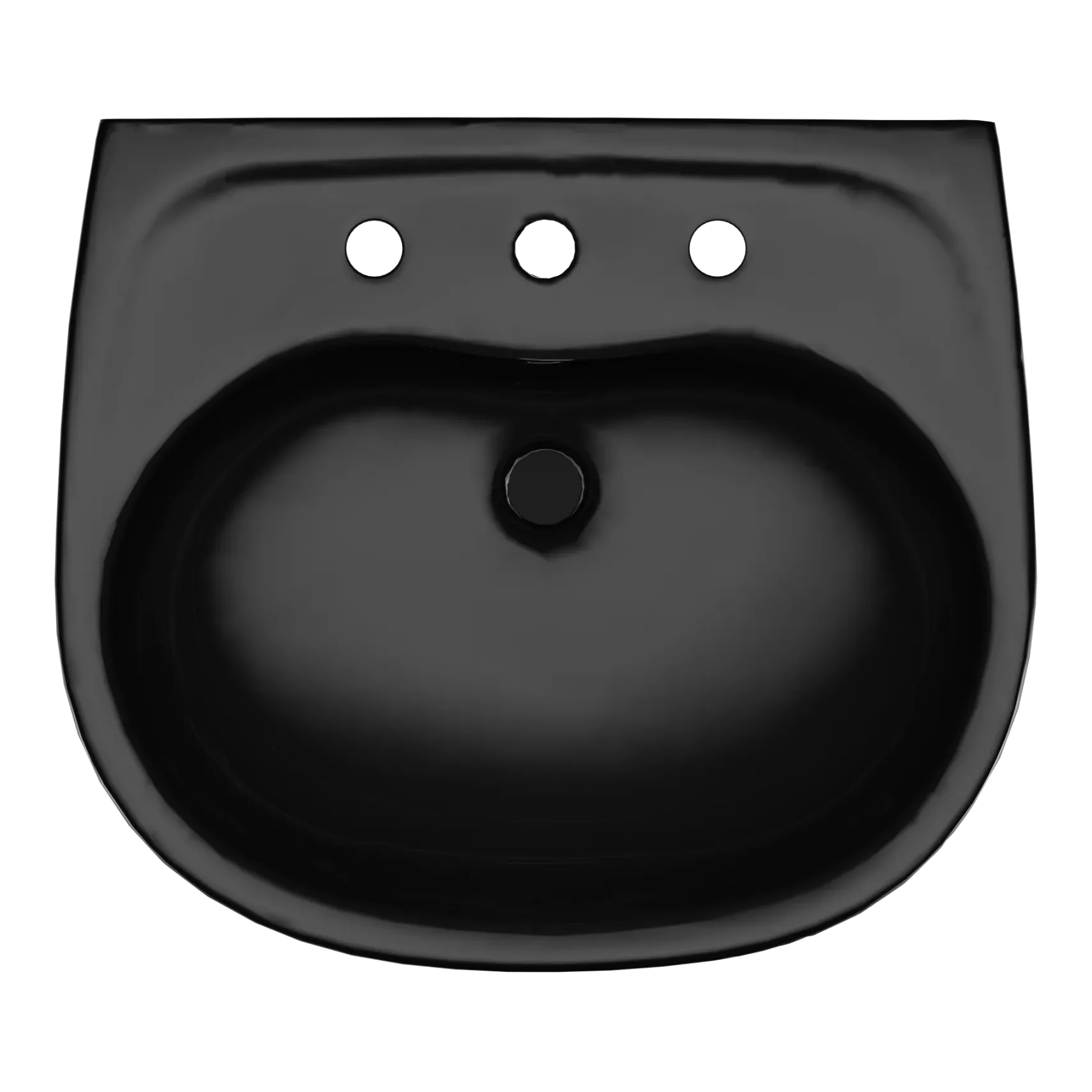 TOTO Supreme Oval Wall-Mount Bathroom Sink and Shroud for 8 Inch Center Faucets, Ebony, Vitreous China, LHT241.8#51