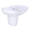 TOTO Supreme Oval Wall-Mount Bathroom Sink with CEFIONTECT and Shroud for 4 Inch Center Faucets, Cotton White, Vitreous China, LHT241.4G#01