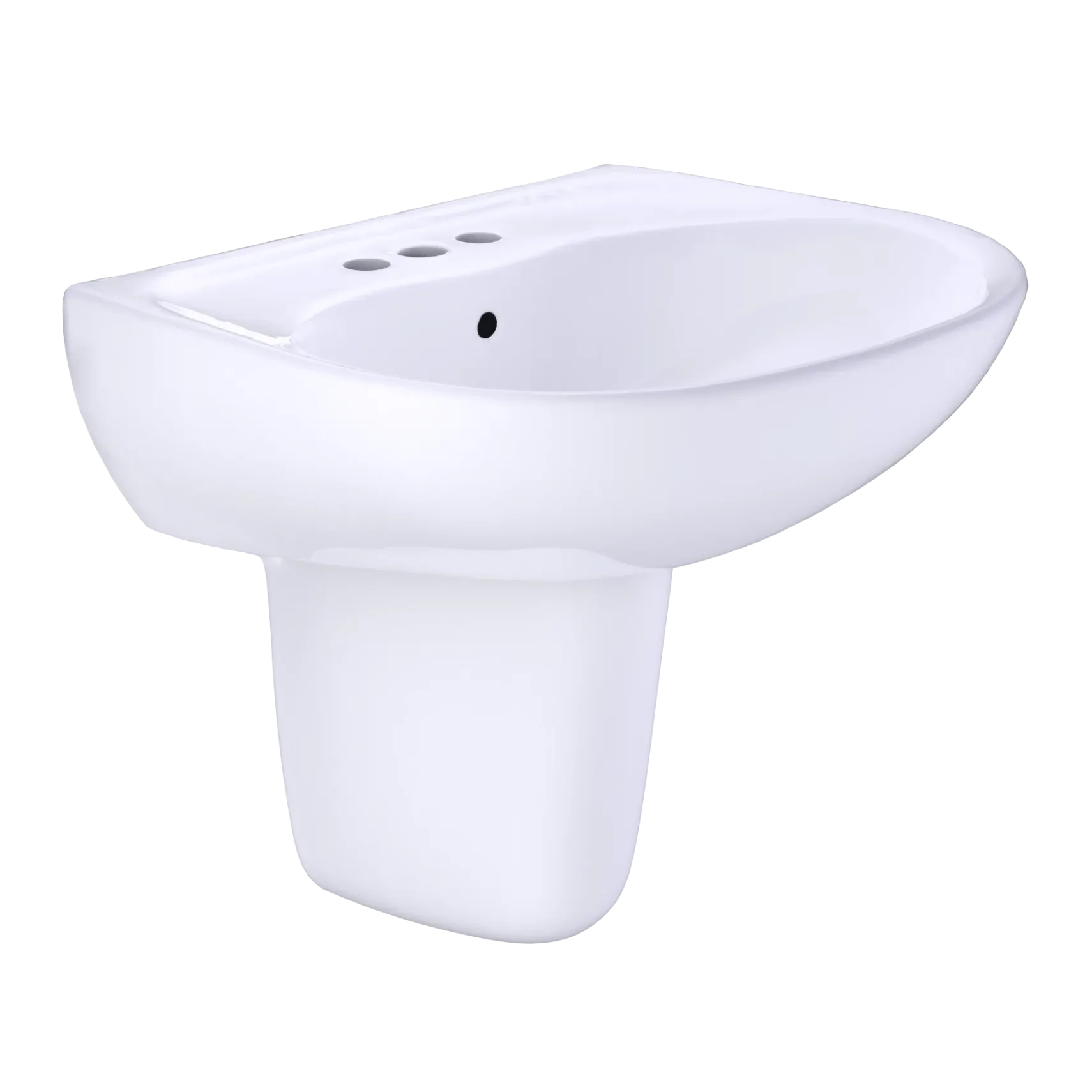 TOTO Supreme Oval Wall-Mount Bathroom Sink with CEFIONTECT and Shroud for 4 Inch Center Faucets, Cotton White, Vitreous China, LHT241.4G#01