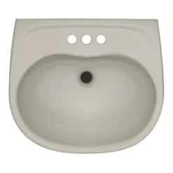 TOTO Supreme Oval Wall-Mount Bathroom Sink with CEFIONTECT and Shroud for 4 Inch Center Faucets, Bone, Vitreous China, LHT241.4G#03