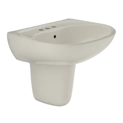 TOTO Supreme Oval Wall-Mount Bathroom Sink with CEFIONTECT and Shroud for 4 Inch Center Faucets, Sedona Beige, Vitreous China, LHT241.4G#12