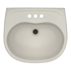TOTO Supreme Oval Wall-Mount Bathroom Sink with CEFIONTECT and Shroud for 4 Inch Center Faucets, Sedona Beige, Vitreous China, LHT241.4G#12