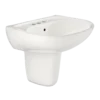 TOTO Supreme Oval Wall-Mount Bathroom Sink with CEFIONTECT and Shroud for 4 Inch Center Faucets, Colonial White, Vitreous China, LHT241.4G#11