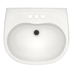 TOTO Supreme Oval Wall-Mount Bathroom Sink with CEFIONTECT and Shroud for 4 Inch Center Faucets, Colonial White, Vitreous China, LHT241.4G#11