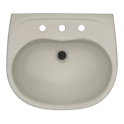 TOTO Supreme Oval Wall-Mount Bathroom Sink with CEFIONTECT and Shroud for 8 Inch Center Faucets, Bone, Vitreous China, LHT241.8G#03