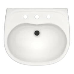 TOTO Supreme Oval Wall-Mount Bathroom Sink with CEFIONTECT and Shroud for 8 Inch Center Faucets, Colonial White, Vitreous China, LHT241.8G#11