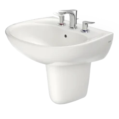 TOTO Supreme Oval Wall-Mount Bathroom Sink with CEFIONTECT and Shroud for 8 Inch Center Faucets, Colonial White, Vitreous China, LHT241.8G#11