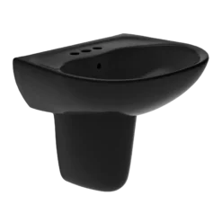 TOTO Supreme Oval Wall-Mount Bathroom Sink and Shroud for 4 Inch Center Faucets, Ebony, Vitreous China, LHT241.4#51
