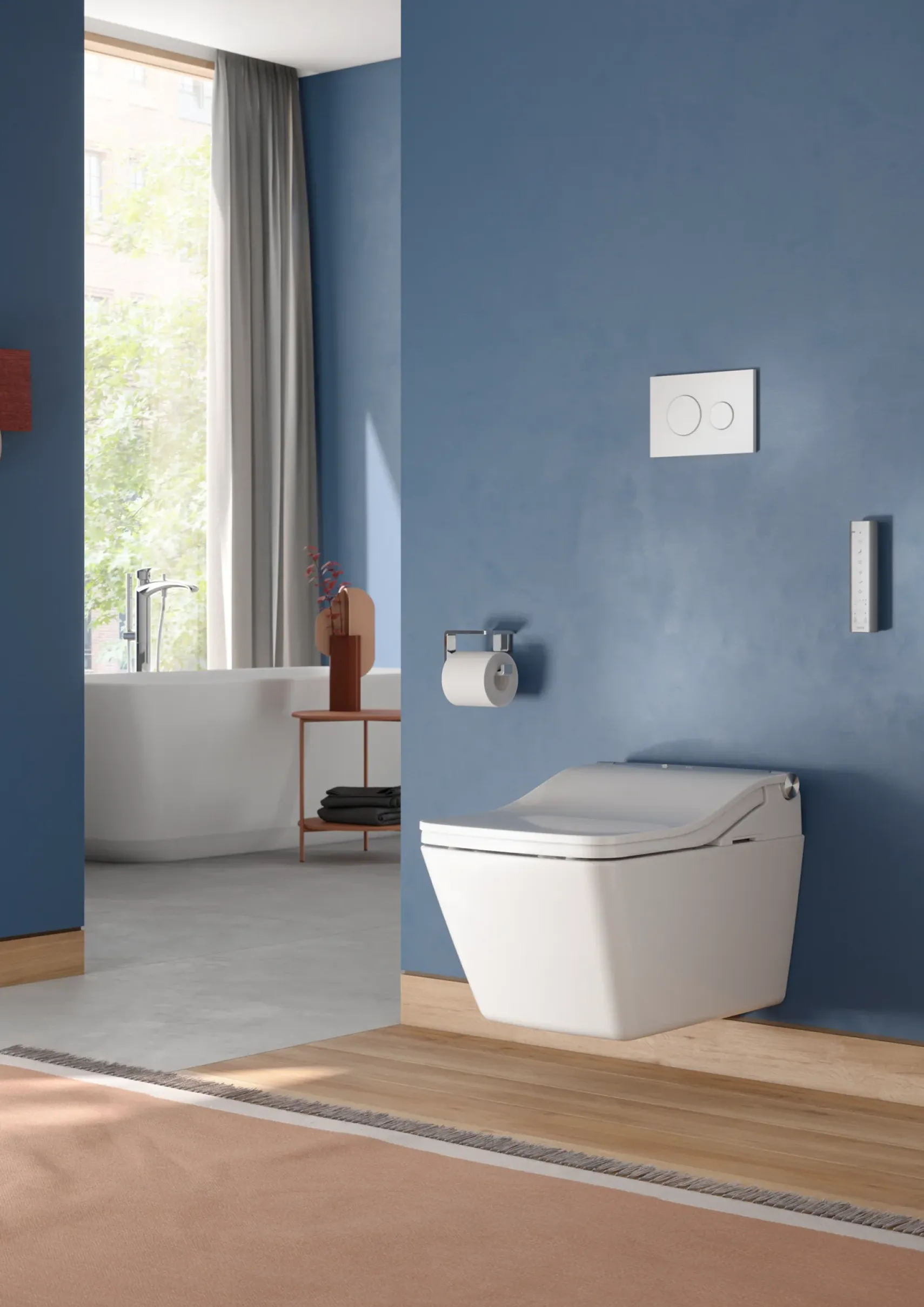TOTO SW WASHLET+ Ready Square Electronic Bidet Toilet Seat with Auto Flush Ready Cotton White, Plastic, SW4549AT60#01