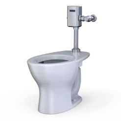 TOTO TORNADO FLUSH Commercial Flushometer Floor-Mounted Universal Height Toilet with CEFIONTECT, ADA Compliant, Elongated, Cotton White, Vitreous China, CT725CUFG#01