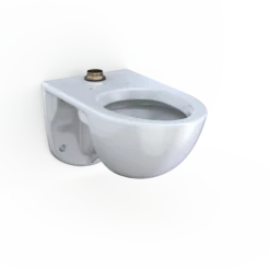 TOTO TORNADO FLUSH Commercial Flushometer Wall-Mounted Toilet with CEFIONTECT, Elongated, Cotton White, Vitreous China, CT728CUG#01