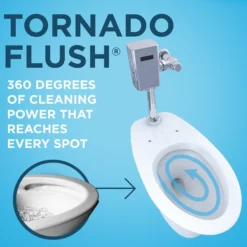 TOTO TORNADO FLUSH Commercial Flushometer Wall-Mounted Toilet with CEFIONTECT, Elongated, Cotton White, Vitreous China, CT728CUVG#01
