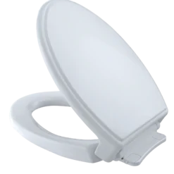 TOTO Traditional SoftClose Non Slamming, Slow Close Elongated Toilet Seat and Lid, Cotton White, Plastic, SS154#01