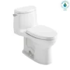 TOTO UltraMax II 1G One-Piece Elongated 1.0 GPF Universal Height Toilet with CEFIONTECT and SS124 SoftClose Seat, WASHLET+ Ready, Cotton White, Vitreous China|Plastic, MS604124CUFG#01