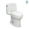 TOTO UltraMax II One-Piece Elongated 1.28 GPF Universal Height Toilet with CEFIONTECT and SS124 SoftClose Seat, WASHLET+ Ready, Colonial White, Vitreous China|Plastic, MS604124CEFG#11