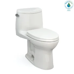 TOTO UltraMax II One-Piece Elongated 1.28 GPF Universal Height Toilet with CEFIONTECT and SS124 SoftClose Seat, WASHLET+ Ready, Colonial White, Vitreous China|Plastic, MS604124CEFG#11