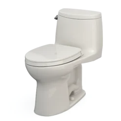 TOTO UltraMax II One-Piece Elongated 1.28 GPF Universal Height Toilet with CEFIONTECT and SS124 SoftClose Seat, WASHLET+ Ready, Colonial White, Vitreous China|Plastic, MS604124CEFG#11