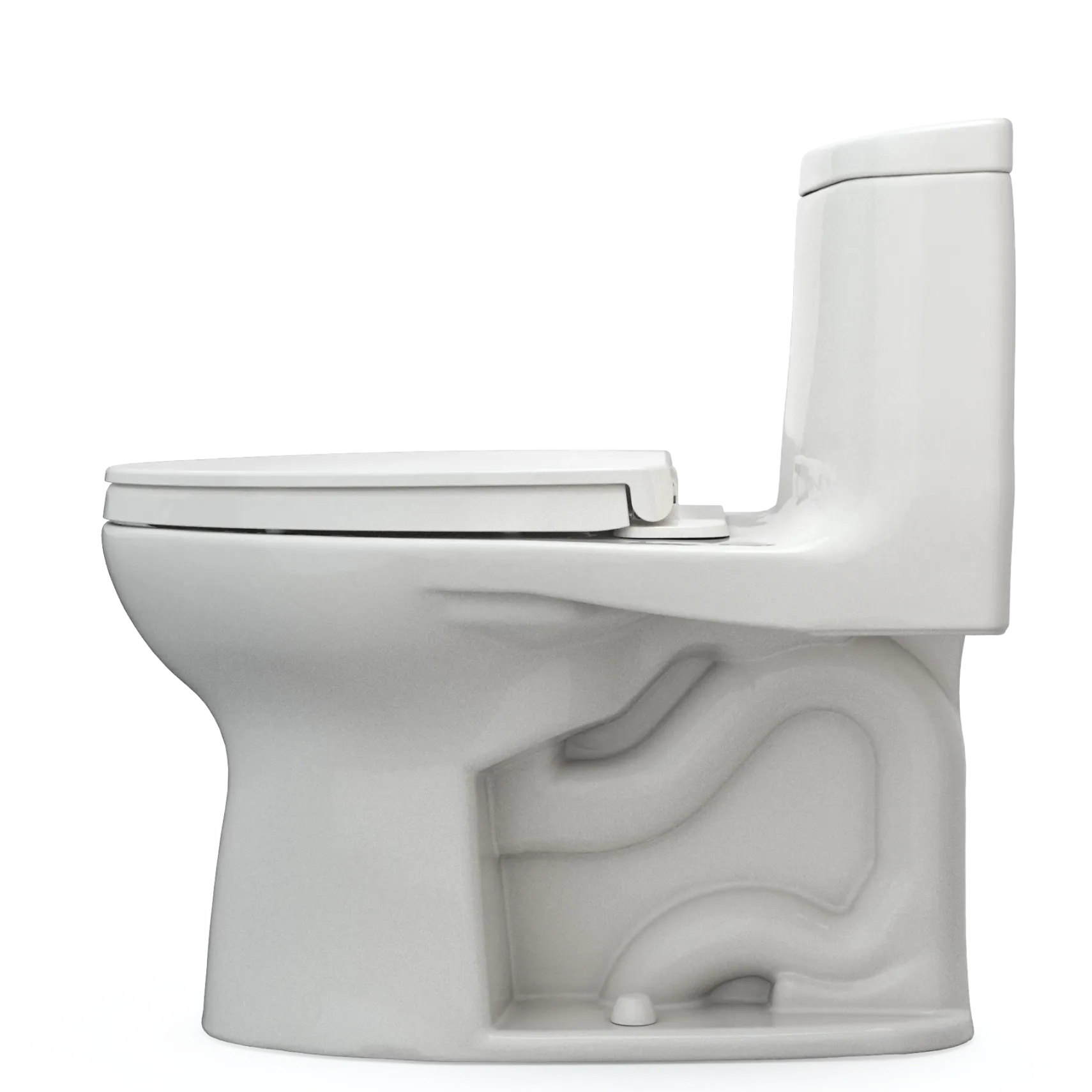 TOTO UltraMax II One-Piece Elongated 1.28 GPF Universal Height Toilet with CEFIONTECT and SS124 SoftClose Seat, WASHLET+ Ready, Colonial White, Vitreous China|Plastic, MS604124CEFG#11