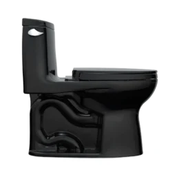 TOTO UltraMax II One-Piece Elongated 1.28 GPF Universal Height Toilet with SS124 SoftClose Seat, WASHLET+ Ready, Ebony, Vitreous China|Plastic, MS604124CEF#51