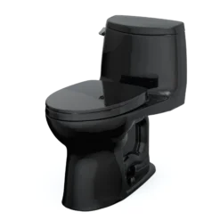 TOTO UltraMax II One-Piece Elongated 1.28 GPF Universal Height Toilet with SS124 SoftClose Seat, WASHLET+ Ready, Ebony, Vitreous China|Plastic, MS604124CEF#51