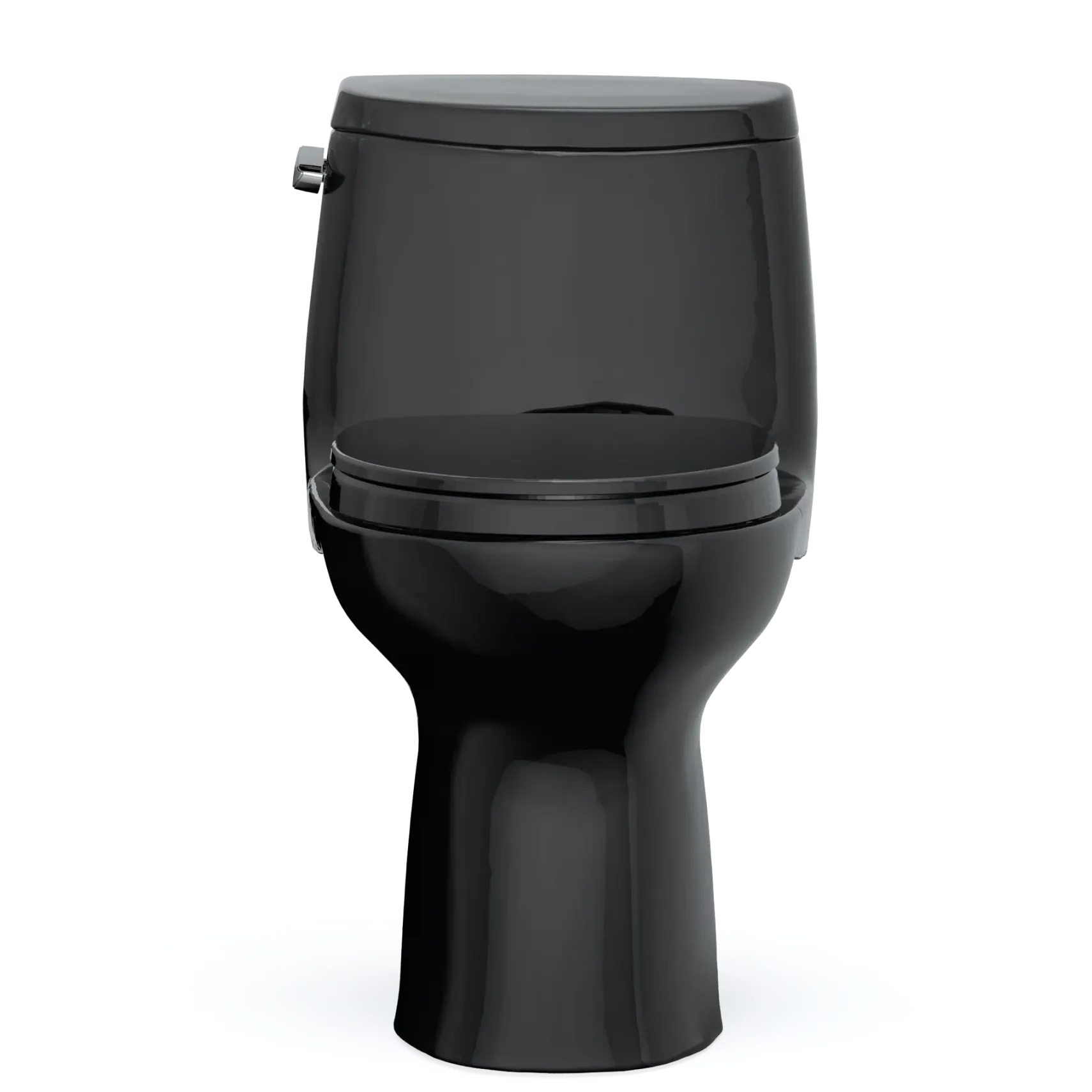 TOTO UltraMax II One-Piece Elongated 1.28 GPF Universal Height Toilet with SS124 SoftClose Seat, WASHLET+ Ready, Ebony, Vitreous China|Plastic, MS604124CEF#51
