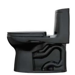 TOTO UltraMax II One-Piece Elongated 1.28 GPF Universal Height Toilet with SS124 SoftClose Seat, WASHLET+ Ready, Ebony, Vitreous China|Plastic, MS604124CEF#51
