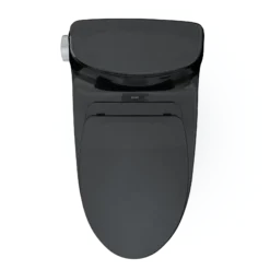 TOTO UltraMax II One-Piece Elongated 1.28 GPF Universal Height Toilet with SS124 SoftClose Seat, WASHLET+ Ready, Ebony, Vitreous China|Plastic, MS604124CEF#51