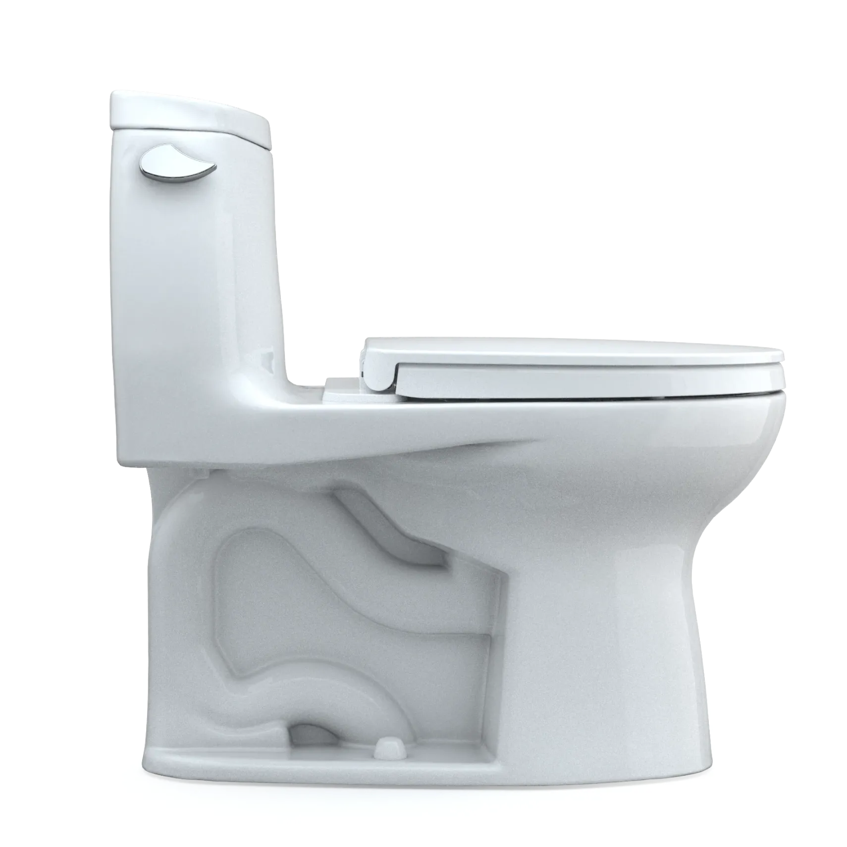 TOTO UltraMax II One-Piece Elongated 1.28 GPF Universal Height Toilet with CEFIONTECT and SS124 SoftClose Seat, WASHLET+ Ready, Cotton White, Vitreous China|Plastic, MS604124CEFG#01