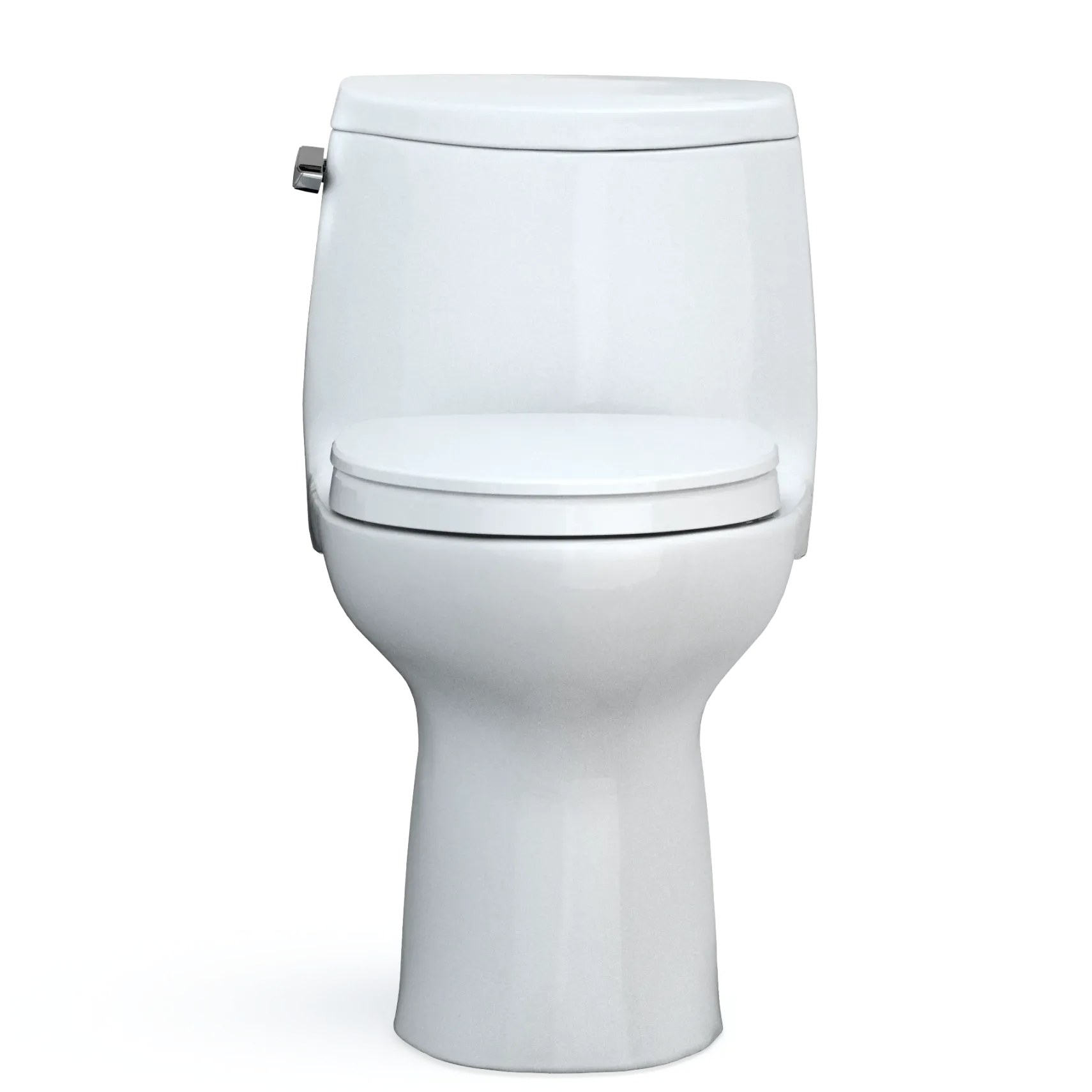 TOTO UltraMax II One-Piece Elongated 1.28 GPF Universal Height Toilet with CEFIONTECT and SS124 SoftClose Seat, WASHLET+ Ready, Cotton White, Vitreous China|Plastic, MS604124CEFG#01